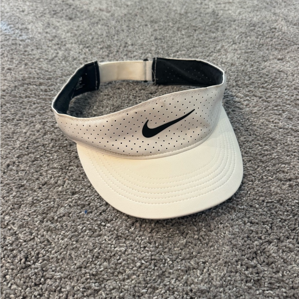 Nike White and Black Visor